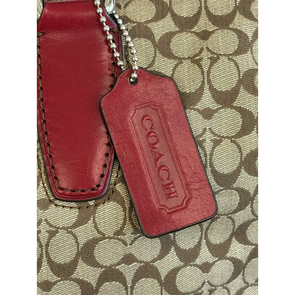 COACH LEGACY Red/Khaki Jacquard Signature Stripe Molly Two way Satchel 21154 - Picture 3 of 16
